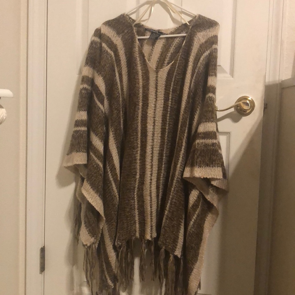 Love Culture brown and cream poncho